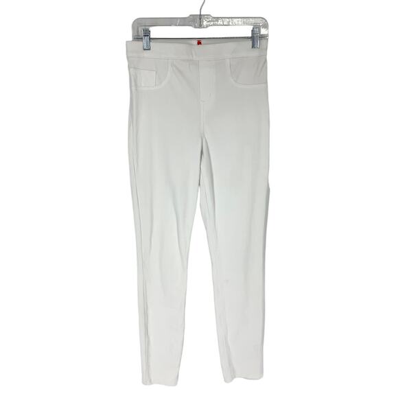 Spanx Women's Size Small Tapered Leg Mid Rise Pull On Jeggings Denim White